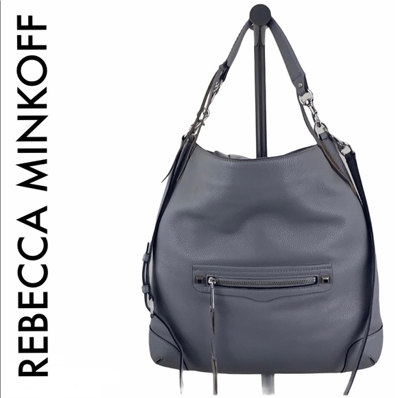 Rebecca Minkoff Handbags - REBECCA MINKOFF LARGE GRAY LEATHER HOBO CROSSBODY